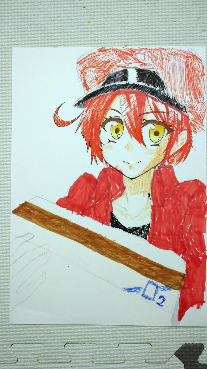 ounen's tweet photo. 久しぶりにお絵描き(。-∀-)赤血球ちゃん
10年来のコピックがまだ使えた奇跡ヽ(´ー`)ノ
色塗りは全て任せてようと思ったけど、目とかは綺麗に塗りたくて塗らせてもらったけど、グラデ弱いなw https://t.co/TlWf7PNznj