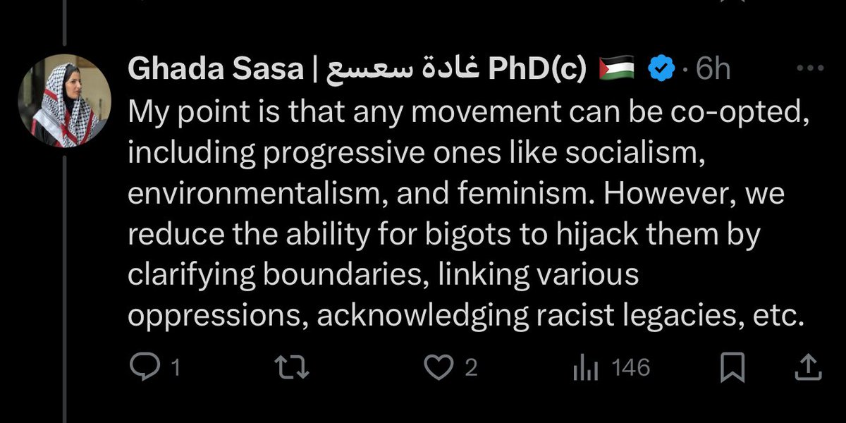 I’m sorry to labour this but this is egregious. The only way apparently to save Marxism from being co-opted by Zionists is *checks notes* incorporating intersectionality. The jokes write themselves.
