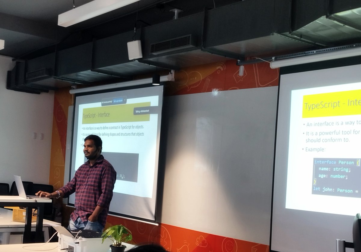 JSLovers (@jslovers_del) on Twitter photo We have our 3rd speaker <a href="/iamRajace/">Rajesh kumar</a> delivering a session on TypeScript at JSLovers Chennai chapter ๐
Rajesh will be diving deep into the world of Typescript, sharing insights and tips that you won't want to miss ๐
If you haven't joined in-person, you can watch our livestream We have our 3rd speaker <a href="/iamRajace/">Rajesh kumar</a> delivering a session on TypeScript at JSLovers Chennai chapter ๐
Rajesh will be diving deep into the world of Typescript, sharing insights and tips that you won't want to miss ๐
If you haven't joined in-person, you can watch our livestream