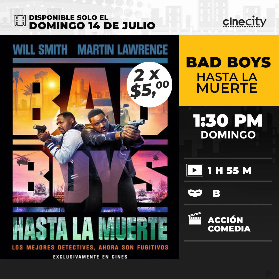 ¡A PETICIÓN DEL PÚBLICO! 🔥

Vuelve a disfrutar #BadBoys4 este domingo 14 de julio ! A la 1:30 pm en una función exclusiva solo para ti. 😍🍿🎥