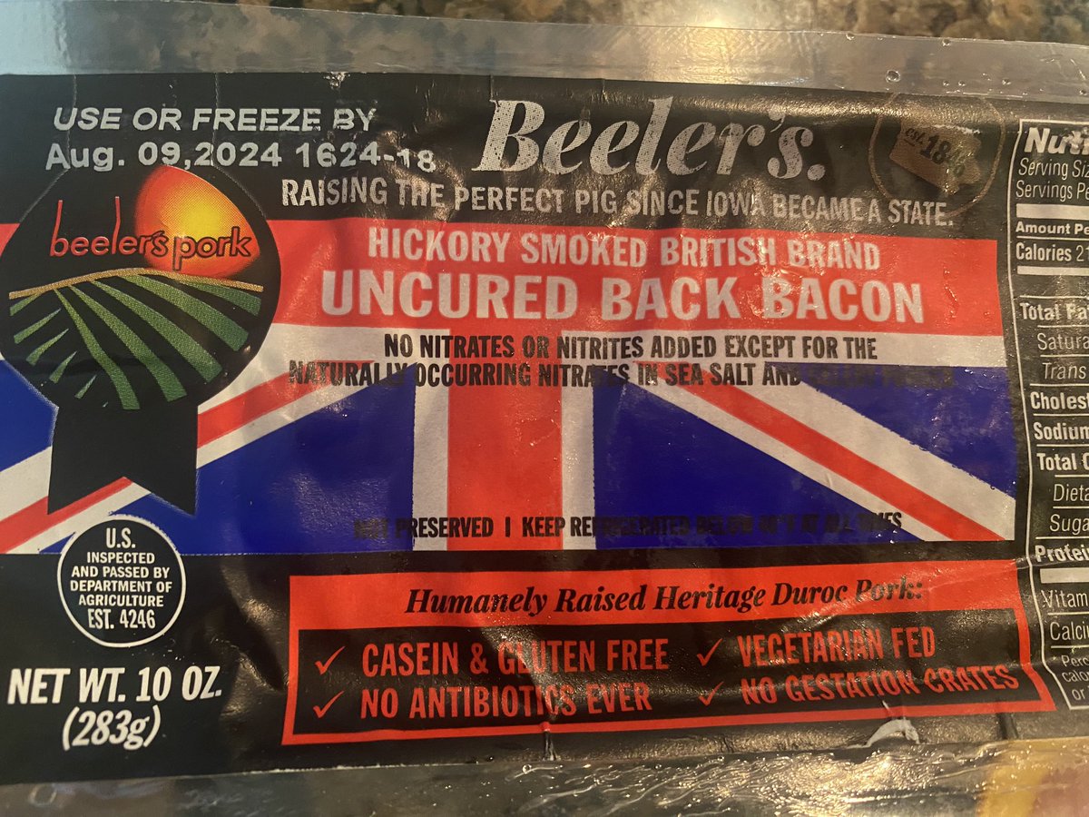 carolynboardman's tweet image. Oh @HEB I love you for selling this!  Proper bacon finally 🙌🏻😋  #beelers #backbacon