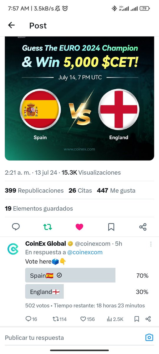 Angelluiscopia's tweet photo. @coinexcom #Coinex

@Ana_Syl99 @pazpedro1955 @Dalinda199 https://t.co/k2xIQ4Ac91