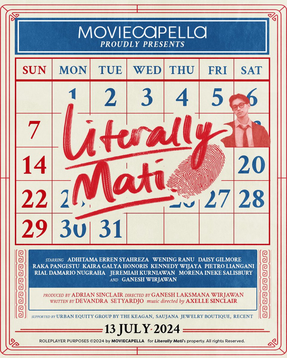 ️ ️ ️  ️ ️ ️  ️ ️ ️ 

Di tengah kekacauan dan kebingungan,
MOVIECAPELLA mempersembahkan

𝐋𝐢𝐭𝐞𝐫𝐚𝐥𝐥𝐲 𝐌𝐚𝐭𝐢

️ ️ ️  ️ ️ ️  ️ ️ ️