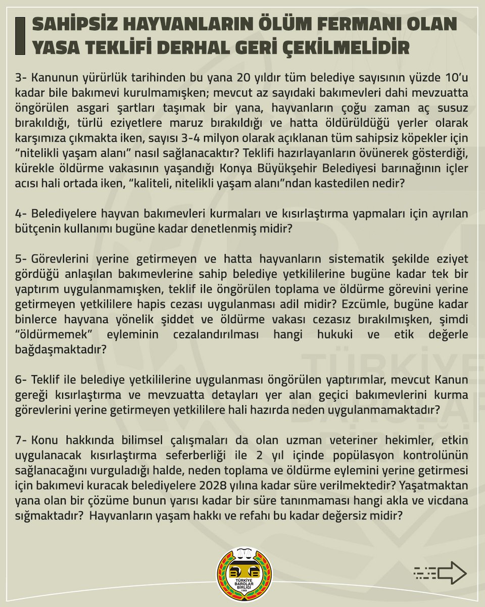barolar's tweet photo. Sahipsiz Hayvanların Ölüm Fermanı Olan Yasa Teklifi Derhal Geri Çekilmelidir

👉 https://t.co/RvoOUCnnww https://t.co/UojFibBN8L