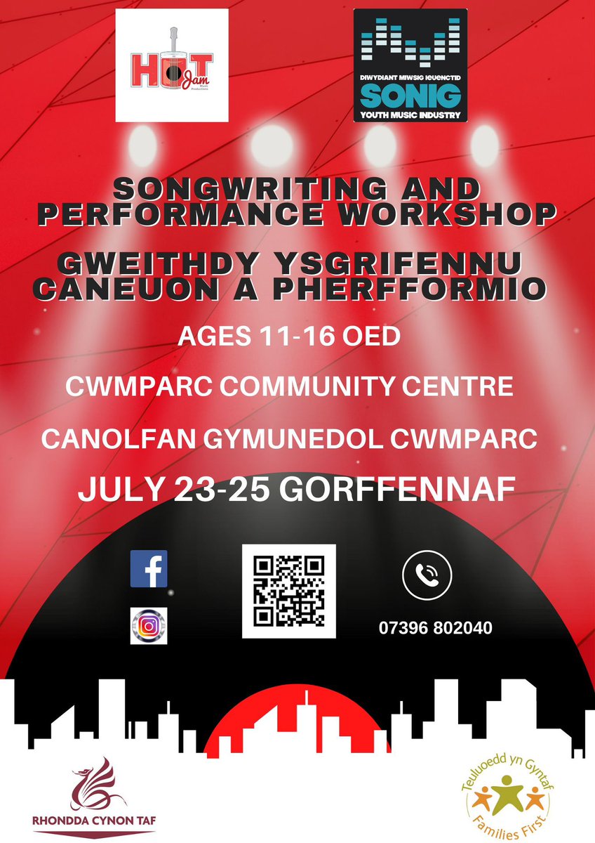 We have a date for our Summer course! It’s the 1st week of the holidays!
The course will be at <a href="/cwmparc/">Cwmparc community association</a> please sign up at the link below and share this post!

hotjammusic.co.uk/form/

Thank you to our funders <a href="/sonigyoutharts/">RCT SONIG & Youth Arts</a> for funding the course through Families First!