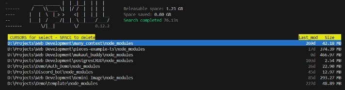 Kaustav_77's tweet image. 🚀💻 Just discovered &apos;npx npkill&apos;! 🤯 This handy tool lists all node_modules directories on your system, revealing space-hogging culprits. I freed up 3GB by deleting unnecessary modules! 💥 Try it out and reclaim your disk space! #npkill #nodesmodules #diskspace
