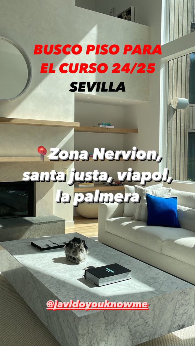 javidoyouknowme's tweet photo. Busco piso en Sevilla para el curso 24/25 zona Nervion, santa justa etc.. insta: @javidoyouknowme https://t.co/2bJJLlskIr