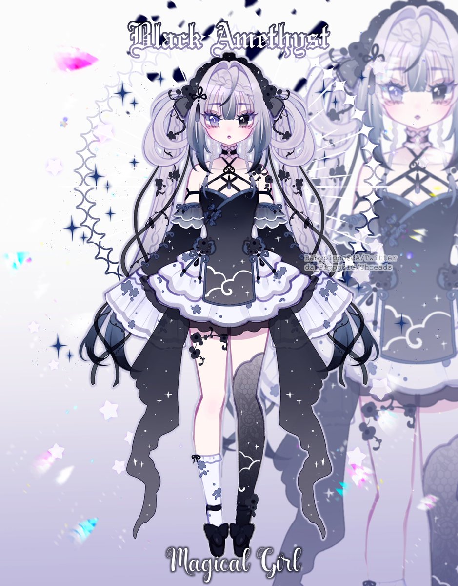 Magical Girl: Black Amethyst 🖤
Character design, dm to claim!
Info below 👇