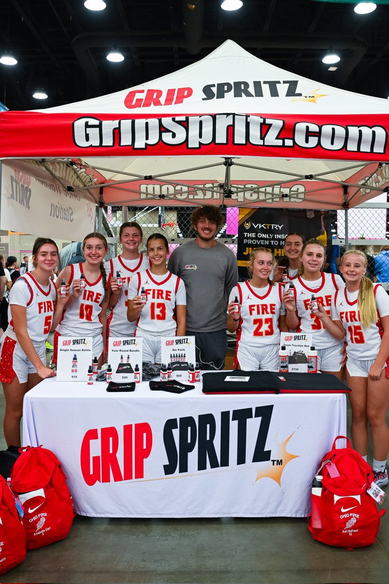 OhioFireBball's tweet photo. So grateful our girls got to meet up with the Grip Spritz team at the Run4Roses! 

@gripspritz lasts much longer and gives you that extra grip you need! 

#BetterGripBetterGame👟 https://t.co/MQtx9qyXaY