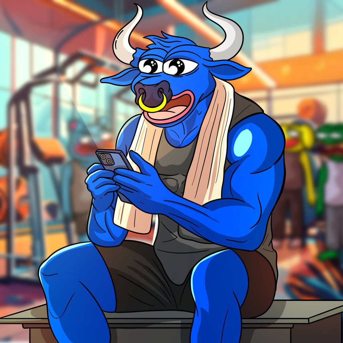 #RichoTheBull is multitasking like a pro!!

While pumping iron at the gym, he's also tapping away on an insanely hyped new game that's about to drop! 💪📱 

Who says you can't build muscles and hype at the same time? 🚀 

Big things are coming, and #RichoTheBull is leading the