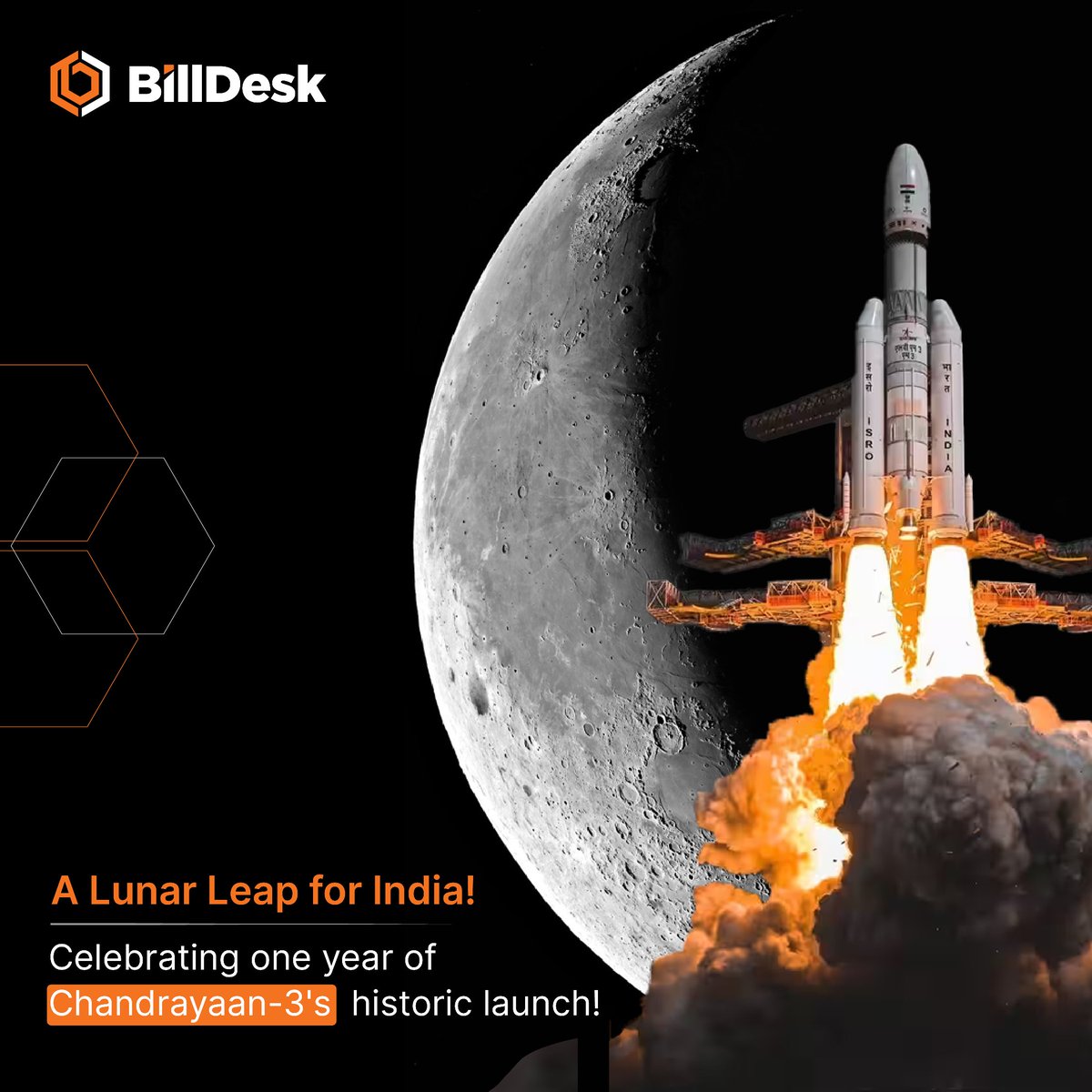 billdesk's tweet photo. We're celebrating a year of India's giant leap in space exploration with #chandrayaan3 and @isro's historic achievement.
It is a tribute to the visionary people who go above and beyond to achieve what was once deemed impossible.
#Throwback #ISRO #OnMoon #IndiasWin #OneYear https://t.co/KiTghiF2gC