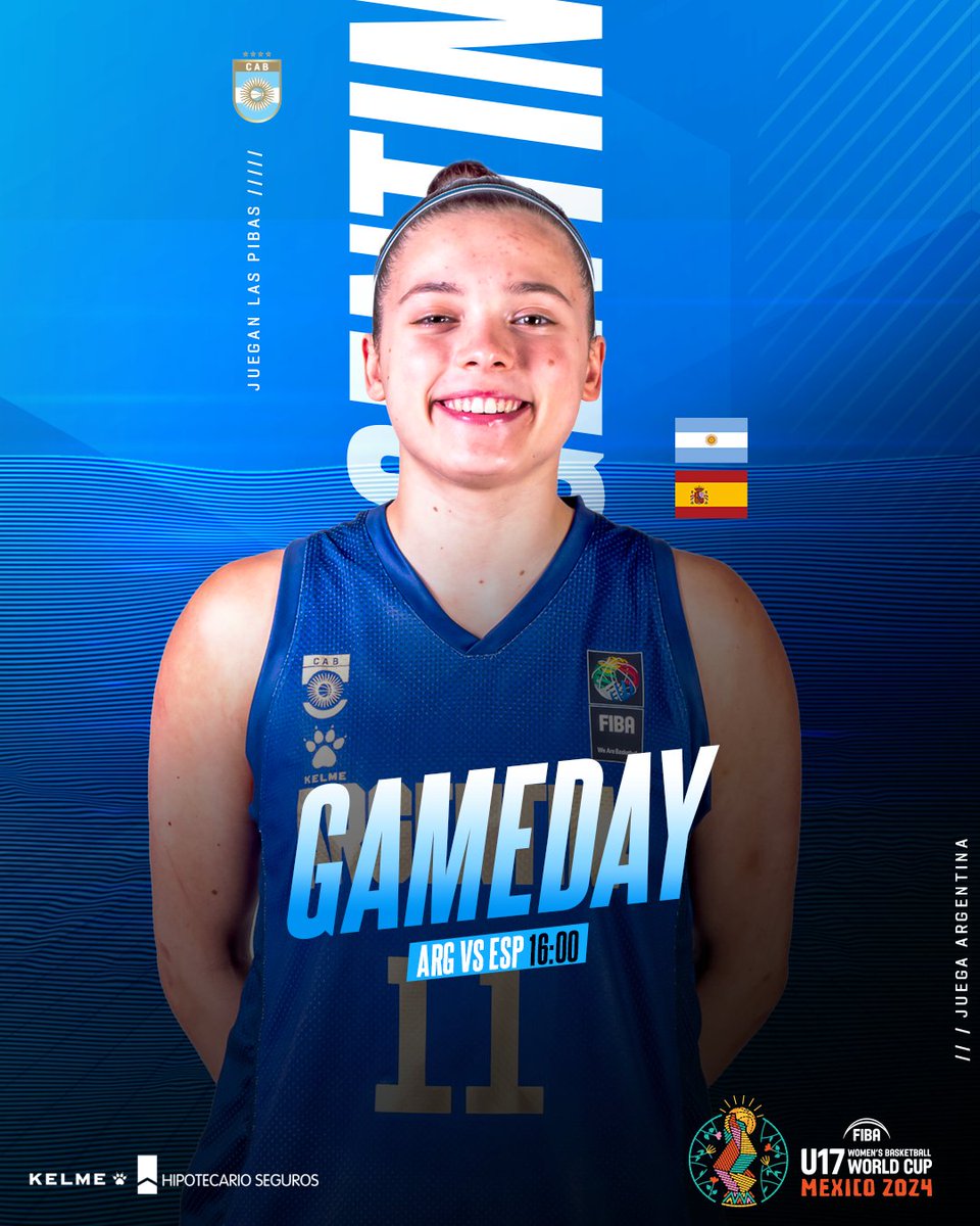 🇦🇷 𝑱𝑼𝑬𝑮𝑨 𝑨𝑹𝑮𝑬𝑵𝑻𝑰𝑵𝑨 🇦🇷 (x1)

➡️ La Selección U17 femenina hace su presentación en la Copa del Mundo 

🆚 <a href="/BaloncestoESP/">Baloncesto España</a> 🇪🇦
🕞 16:00 hs
🏟️ Domo de La Feria, León 🇲🇽
💻 Transmite DSports y el canal de FIBA en YouTube