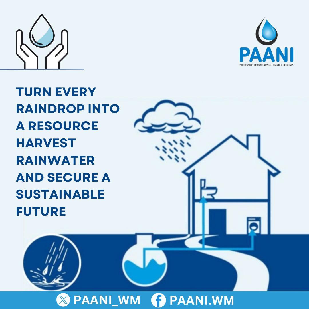 PAANI_WM's tweet photo. #RainwaterHarvesting🌧️

Nature gives us water; it’s our duty to save it.

Secure our planet’s future by harvesting rainwater.

Turn every raindrop💧 into a valuable resource.

#CatchTheRain #WaterConservation #ConserveWater #JalBachaoKalBachao #WaterForAll #Sustainability https://t.co/ikVMI0QlvC