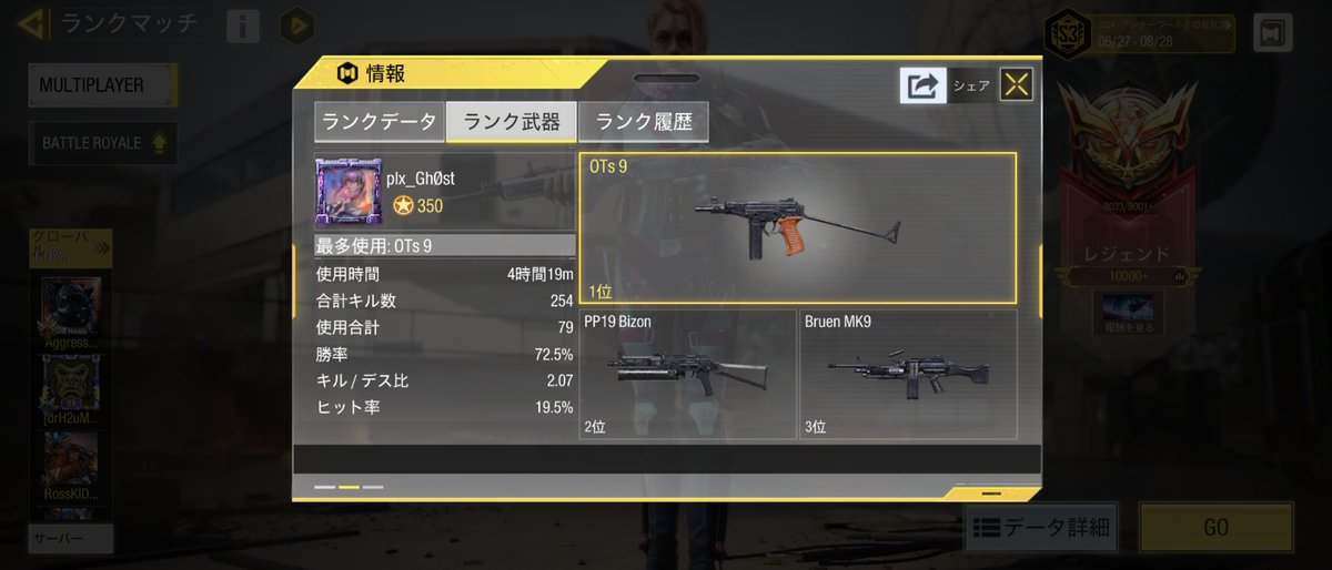 Ghost_CODM0211's tweet photo. 何とかレジェなったぜ。
これからは1万目指して遊んでくか！ https://t.co/zws4SI9h1k