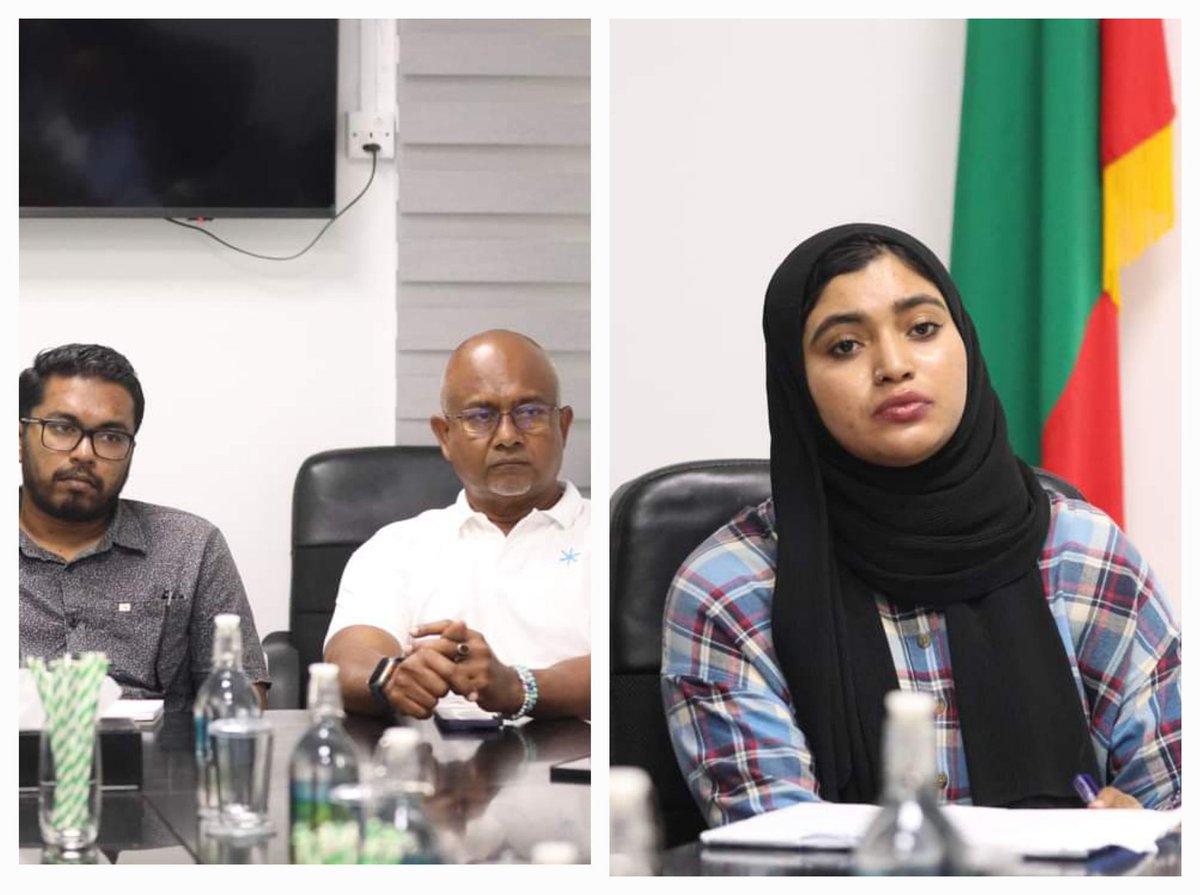 FathmathHamdha's tweet photo. ދަ ޑިމޮކްރެޓްސްއިން (@TheDemocratsMV) މިއަދު ފުވައްމުލައް ސިޓީ ކައުންސިލާއި ބައްދަލުކުރެއްވައި  އެޕާޓީގެ ހަރަކާތްތަކާއި، ލާމަރުކަޒީ އުސޫލާއި، ޕާރޓީީގެ @YoungDemsMV އަދި @WomenDemsMv ފަދަ ގުނަވަންތައް ލާމަރުކަޒުކޮށް ރޭވި��ައިވާ ގޮތާއި، ހިންގުމުގައި ކައުންސިލާއި ގުޅިގެން މަސައްކަތްކުރެވިދާނެ ގޮތްތަކާއި ބެހޭގޮތުން މަޝްވަރާކުރެވިފައިވާނެ. މިޕާޓީގެ އިސް ސެކްރެޓޭރިއަޓާއި ފުވައްމުލަކު ސިޓީ ކައުންސިލާއި ރަސްމީ ސިފައެއްގައި ބޭއްވުނު ފުރަތަ ބައްދަލުވުމުގެ މަޝްވަރާތަކާއި މެދު ވަރަށް ހިތްހަމަޖެހޭ.