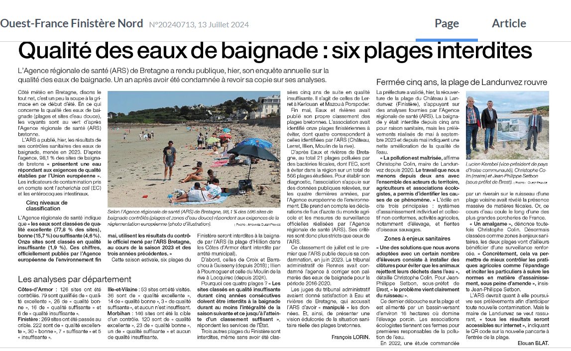 AssoAEPI's tweet photo. Episode N° 3  « Labelleplage »
L’ indicateur de qualité des eaux de baignades classe les 1853 plages de métropole en plage recommandée, peu risquée, déconseillée ou à éviter. Sur la carte, vous trouvez des plages à éviter sur nos côtes françaises.
https://t.co/MRbS4IeWnR https://t.co/lAl6OCRJ0g