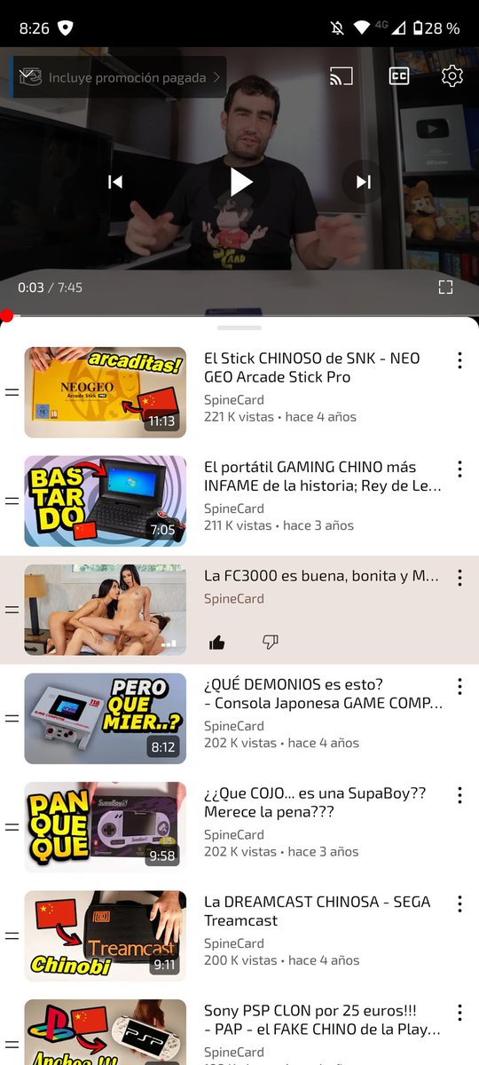 johnnysantander's tweet photo. @SpineCard @SpineCard en algunos videos le han cambiado la miniatura https://t.co/GePRi8FP3Q