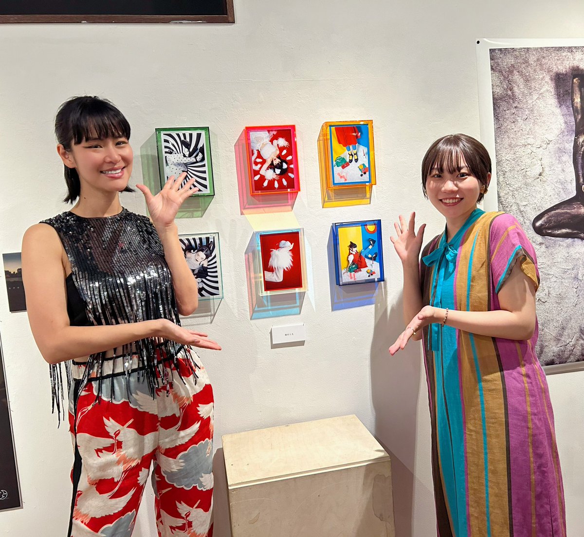 京都にのりえもんさんが来ている、嬉しいな😊写真展も個性的で無茶苦茶