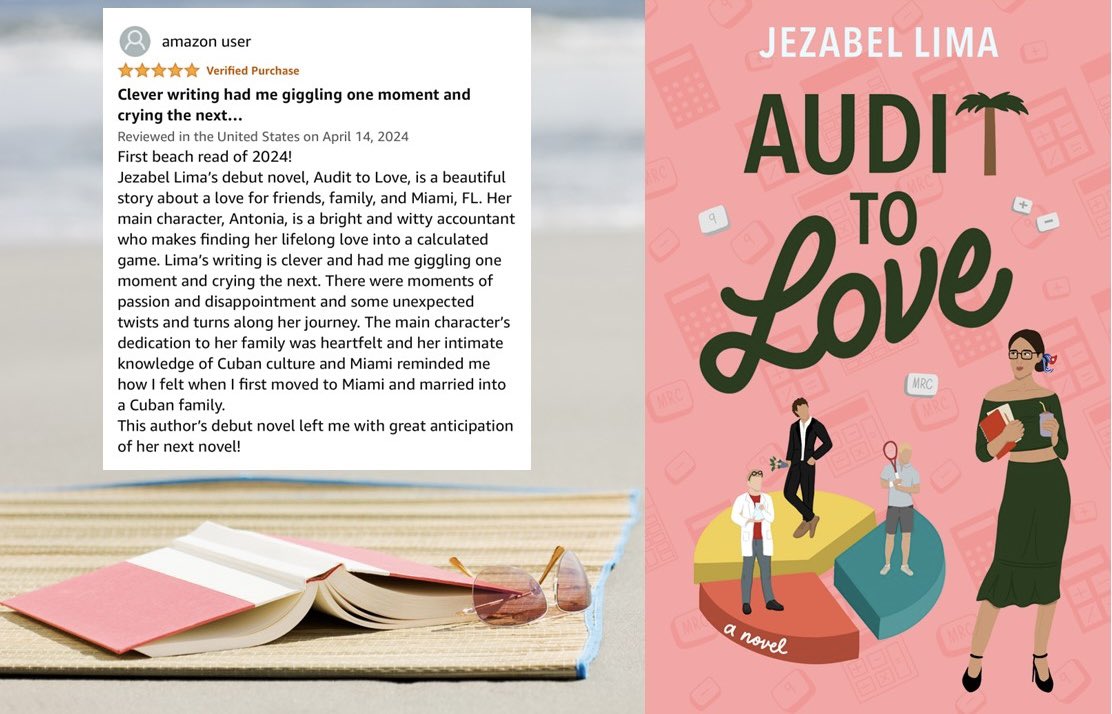 Audit to Love was this reader’s first beach read of 2024! Make it yours too by downloading a copy from Amazon or Apple Books tonight!! Or better yet, find your *autographed* paper back copy at Books &amp; Books in Coral Gables!!