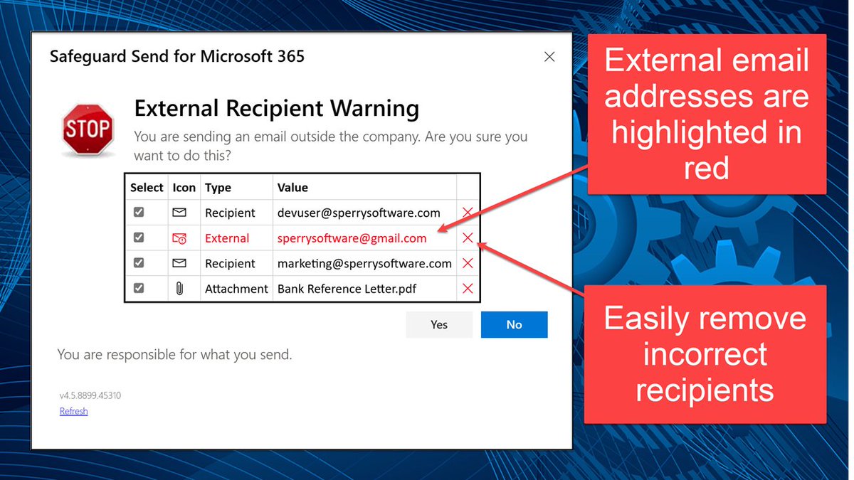 SperrySoftware's tweet image. New Send Metrics in Safeguard Send for Microsoft 365! 📊 Track email activity, identify prolific senders, and improve security. Discover the benefits for managers today! #EmailSecurity #Microsoft365 #DataInsights