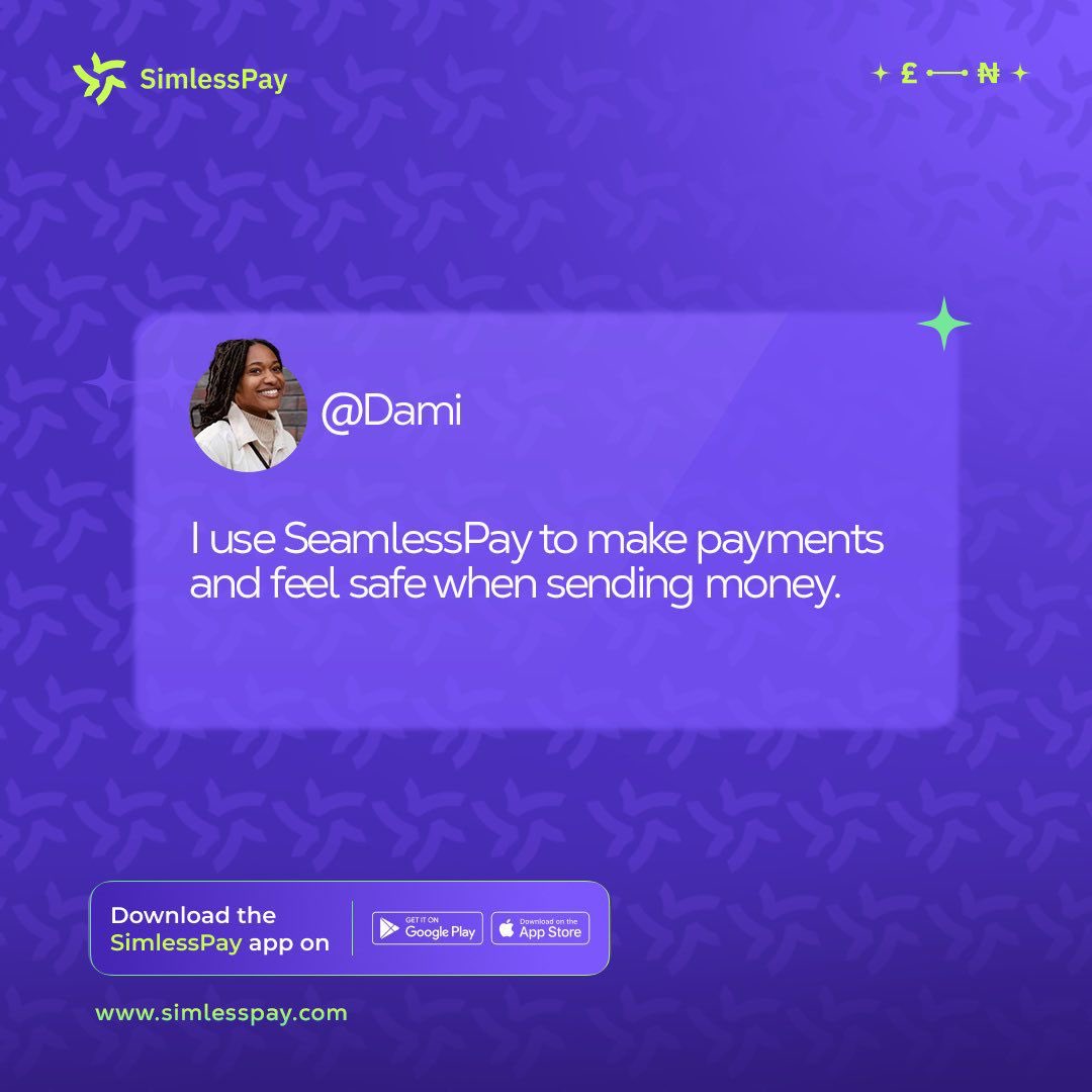 sophyy_1's tweet image. Your satisfaction is for sure guaranteed, so experience the ease of sending and the joy of receiving with the Simlesspay app.

Download the Simless Pay App on Play-store or App Store: simlesspay.onelink.me/46yP/simlesspay

#simlesspay