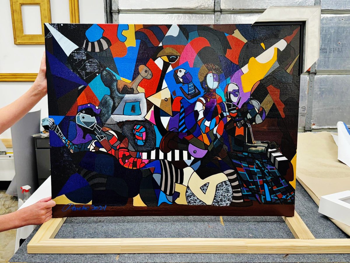pancho_saenz's tweet photo. Music after Love nurtures our Soul. The Musicians subject has been recurrently in my life, here 3 depictions different techniques, different times, but same artist. #panchosaenz #artist #artistresearcher #acrylicpainting #arslongavitabrevis #music https://t.co/Hqx8hgHPZl
