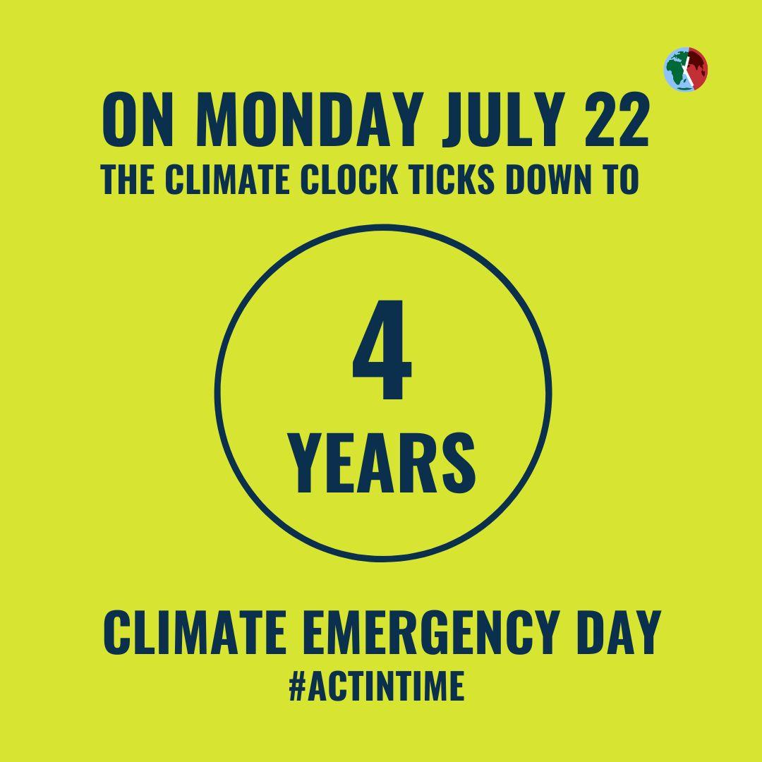 🗣🗣Just a few days to go before the countdown. Let's act while there's still time! No time to waste ! We can play an important role to preserve the planet for future generations. #ActInTime #ClimateEmergencyDay #ActNow #Climateclock