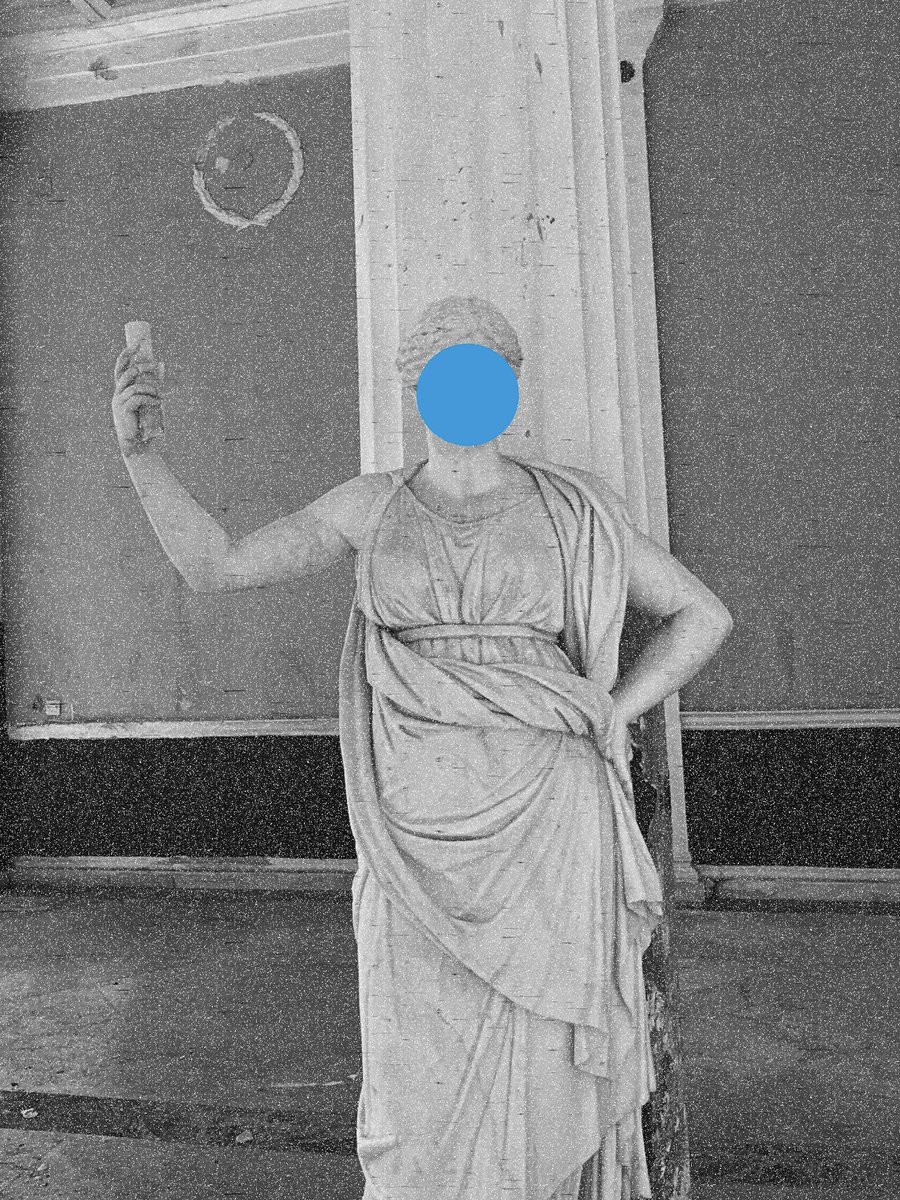 br1dp's tweet photo. Clear proof that @createwithswift ‘s #dotsonfaces contributed to the invention of selfies in the Ancient Greece #baldessari https://t.co/PKHc6vj1Cv