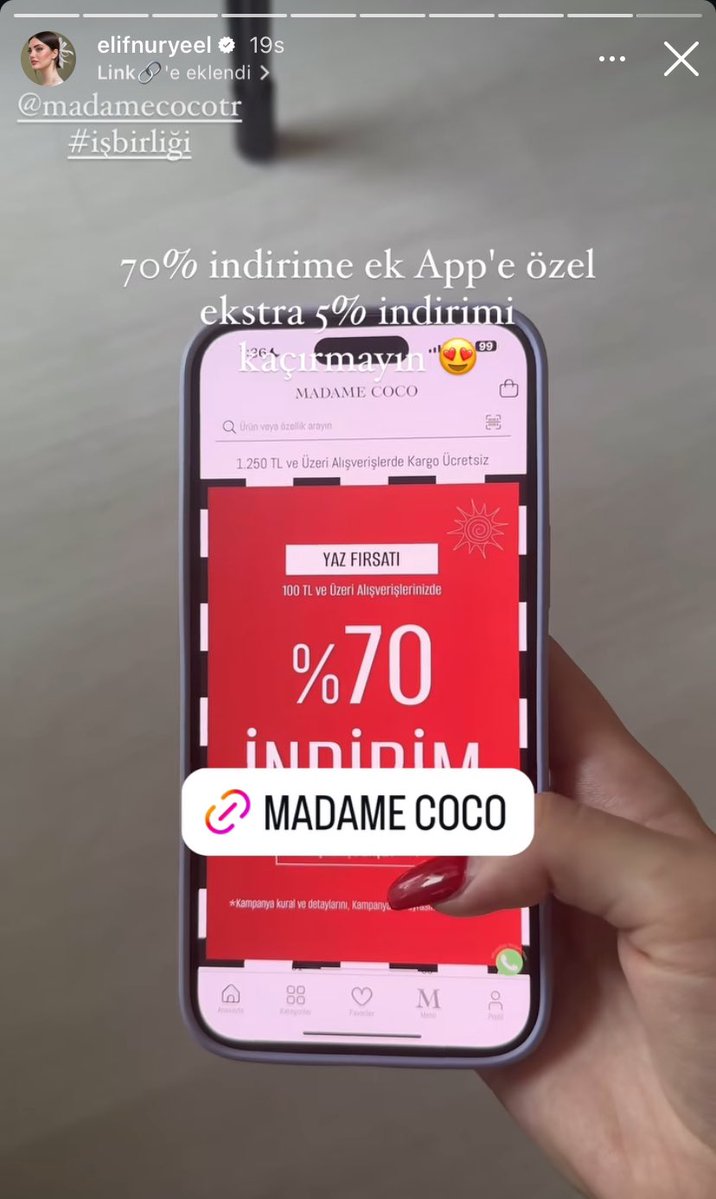 Lütfen madam coco linkine tiklayalim ,son reelsi 1m yapıp kesfete düşmesini sağlayalım. Bu iki reklam elsede kazanç açısından çok önemli. Reklamların devamının gelmesi için destek lütfen #elsed