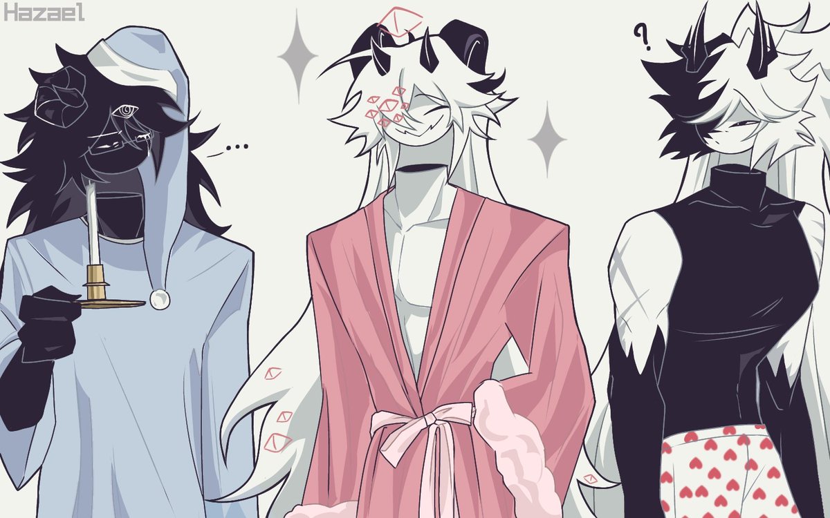 Sillyghidorah's tweet photo. Siblings belike
(The other two OCs belong to my friends)
#fundamentalpapereducation 
#fundamentalpapereducationoc https://t.co/ezgQdGd2U9