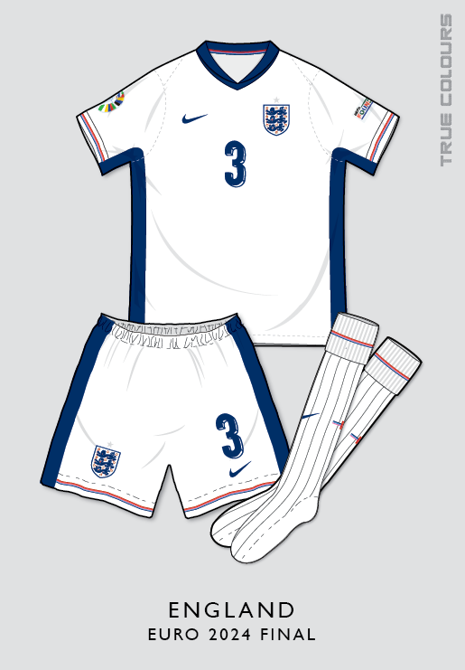 England will be in all-white for tomorrow's Euro 2024 final. I'm a big fan of this kit although I prefer to see it with navy shorts.

#england #EUROS2024 #eurosfinal #Nike