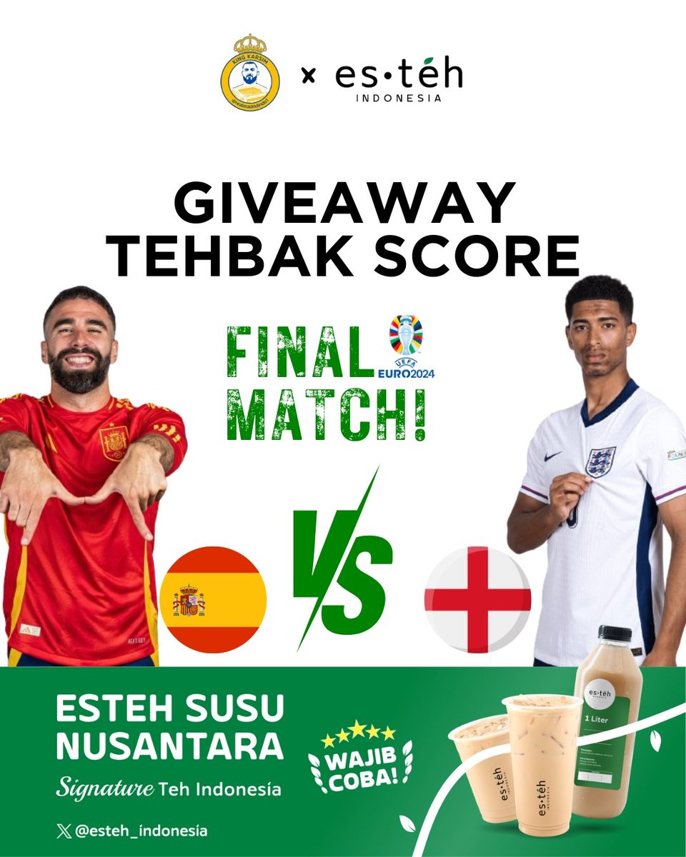 realmadridindo1's tweet photo. ⚠️KUIS TEHBAK SCORE⚠️
Berhadiah masing² mendapatkan 3 varian untuk 20 orang dari @esteh_indonesia

 Rules:
-Follow @esteh_indonesia &amp; @realmadridindo1
-RT &amp; LIKE post ini
-Max 1 Jawaban
-Kuis Ditutup saat Kick Off
Contoh Jawaban:
Spain 0-0 England #EstehxRM1 

#VakansiPenuhArteh https://t.co/jpt6IMe3X0