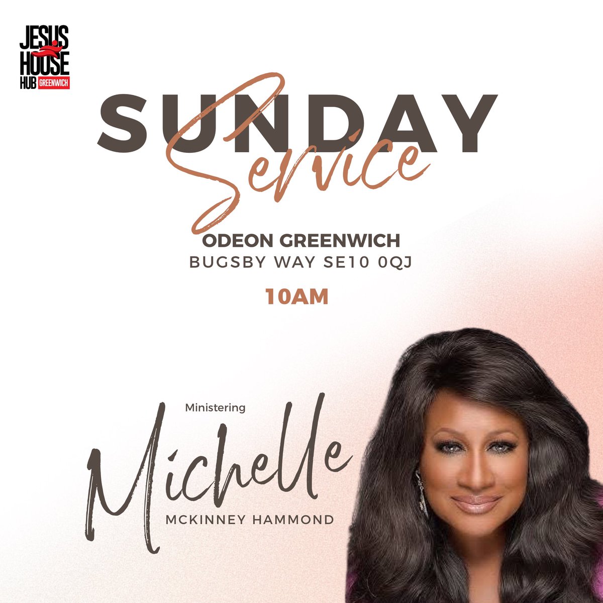 We’re super excited to have <a href="/mckinneyhammond/">Michelle McKinney Hammond</a> with us at our Greenwich hub tomorrow!! 🥳 if you’re in the area we’d love to welcome you! See you tomorrow for an awesome service! 😃