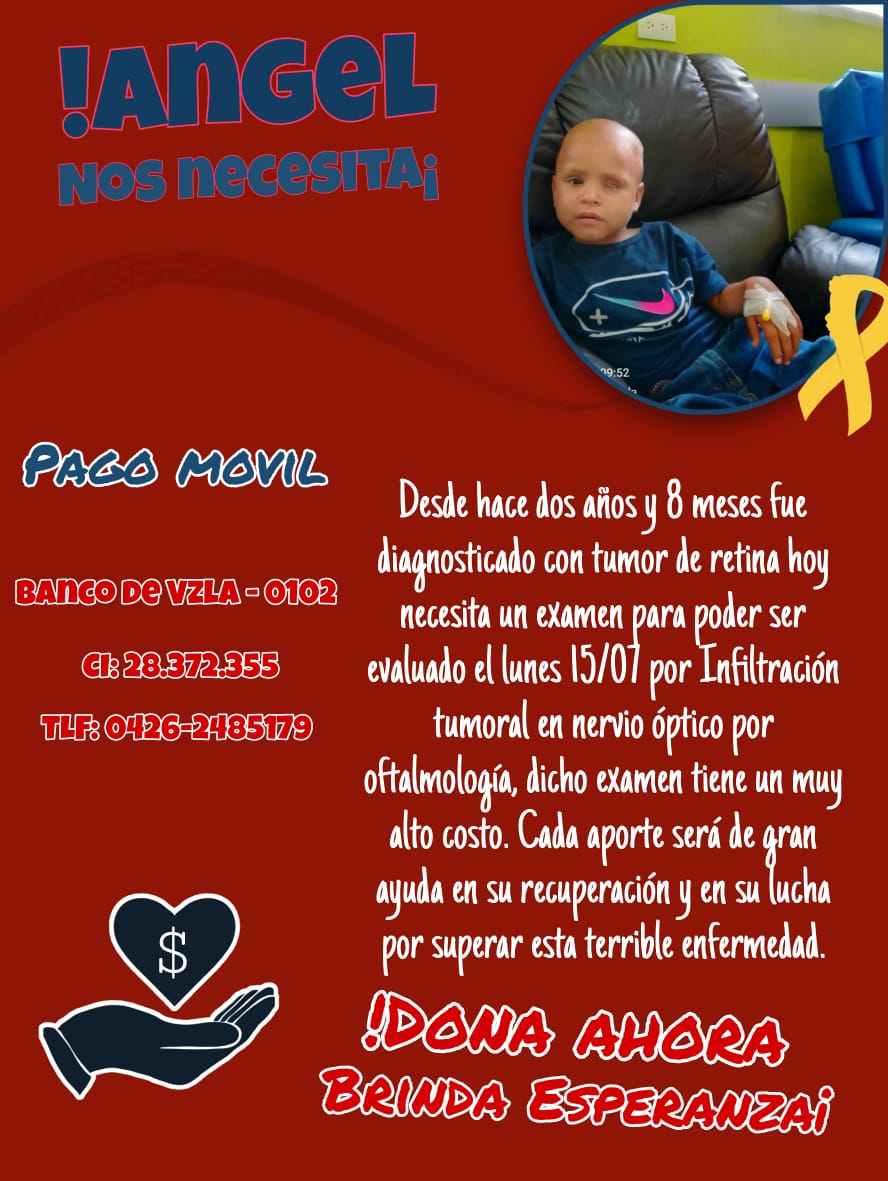 MamaLisVzla's tweet photo. La mamá de Ángel necesita apoyo para los exámenes de laboratorio y radiografía. En el flyer los detalles, 🙏🎗️ https://t.co/MWc6agmFpg