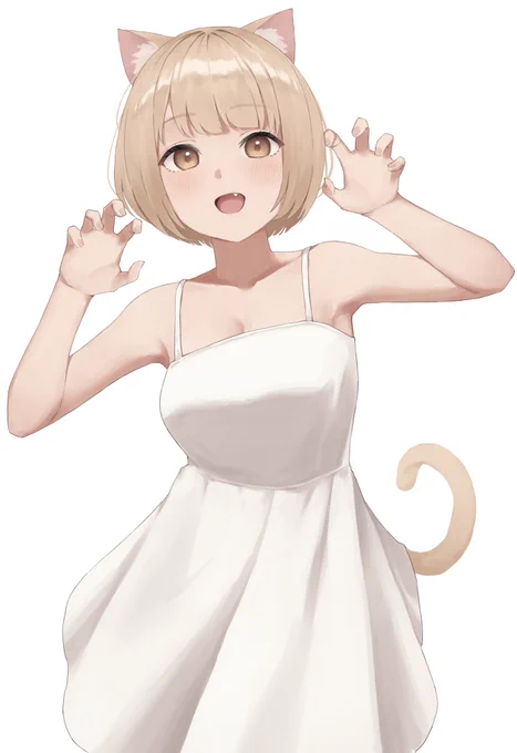 過去絵の猫耳ちゃんリメイク #oc