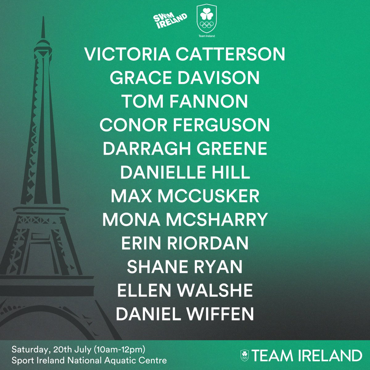 Swim Ireland (@swimireland) on Twitter photo ๐ข๐น๐๐บ๐ฝ๐ถ๐ฐ ๐ง๐ฒ๐ฎ๐บ ๐ข๐ฝ๐ฒ๐ป ๐ง๐ฟ๐ฎ๐ถ๐ป๐ถ๐ป๐ด ๐ฆ๐ฒ๐๐๐ถ๐ผ๐ป
Donโt miss the chance to see our Paris Olympians in action before they head to the 2024 Paris Olympic Games ๐ผ
Watch the entire swim team in the pool as they put the final touches on their preparation. Afterwards, ๐ข๐น๐๐บ๐ฝ๐ถ๐ฐ ๐ง๐ฒ๐ฎ๐บ ๐ข๐ฝ๐ฒ๐ป ๐ง๐ฟ๐ฎ๐ถ๐ป๐ถ๐ป๐ด ๐ฆ๐ฒ๐๐๐ถ๐ผ๐ป
Donโt miss the chance to see our Paris Olympians in action before they head to the 2024 Paris Olympic Games ๐ผ
Watch the entire swim team in the pool as they put the final touches on their preparation. Afterwards,
