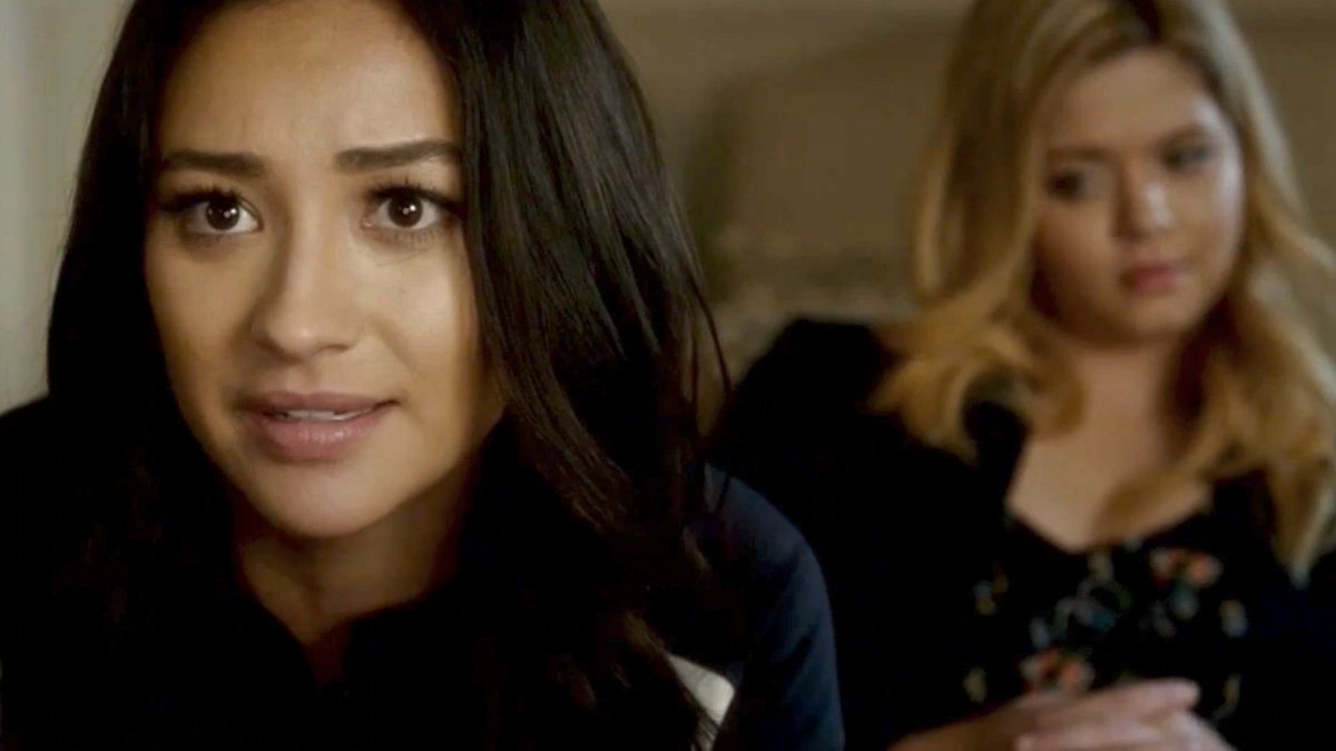 thebestofemison's tweet photo. EMILY: You just abandoned her when she needed you. 
ARIA: Ali, I’m sorry. Are you okay?
EMILY: No. No, she’s not okay. I’m not okay. No one’s okay.
SPENCER: Em, she doesn’t know.
ARIA: I don’t know what?
EMILY: That “AD” stopped playing games and started playing God. https://t.co/3nM5JMgC2f