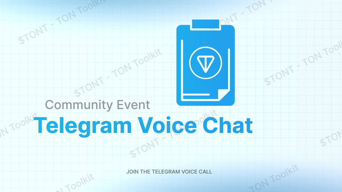 tontoolkit's tweet photo. 🎙 Join the $TONT Community Voice Chat to get the latest information and the alpha of the weekend! We will chat about development, marketing and their fusion.

Tune in now. The presentation begins in 10 minutes.

LISTEN TO IT HERE
https://t.co/l4L2f8kL8V