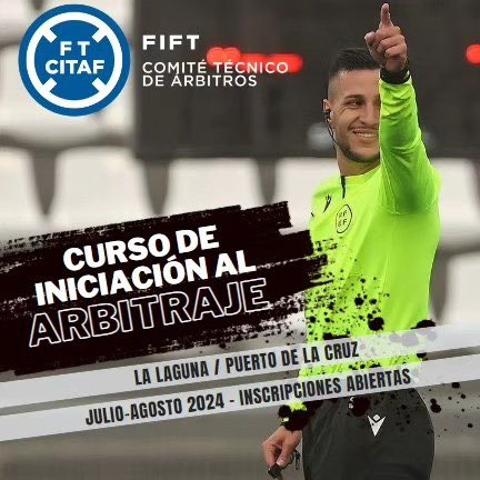 FIFTenerife's tweet photo. 🆕 Nuevos #cursos de iniciación al arbitraje de fútbol en Tenerife
➕ℹ️ https://t.co/okCuRJvZRs
@CITAFTENERIFE
#somosfif #fútboltenerife https://t.co/TrzKsoMg1T