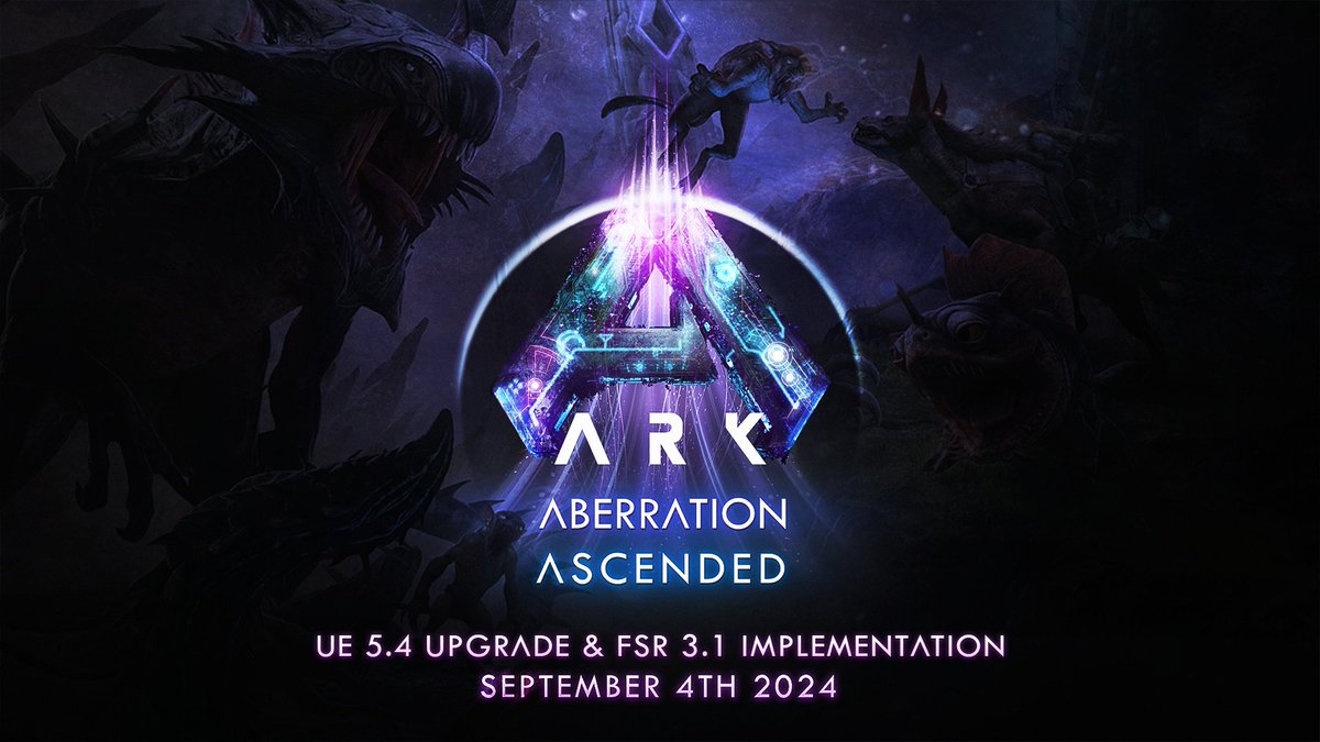 #ARKSurvivalAscended to be enhanced to Unreal Engine 5.4 and FSR 3.1 alongside Aberration's launch on September 4th.

According to <a href="/jeremystieglitz/">Jeremy Stieglitz</a> , it will offer ~25% performance boost, lower system requirements, better graphics, double the FPS on most GPUs and new features.