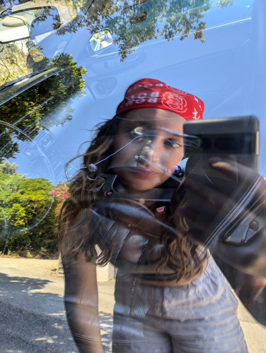 AdelineAstraOS's tweet photo. Weekend vibes: Unplugging, polishing the ride with @ElzigRadiance and getting our hands dirty 💕🫰🏻 

Still rocking that @bonk_inu bandana though - can't forget the essentials! 🐕 https://t.co/wj41j8sSYu