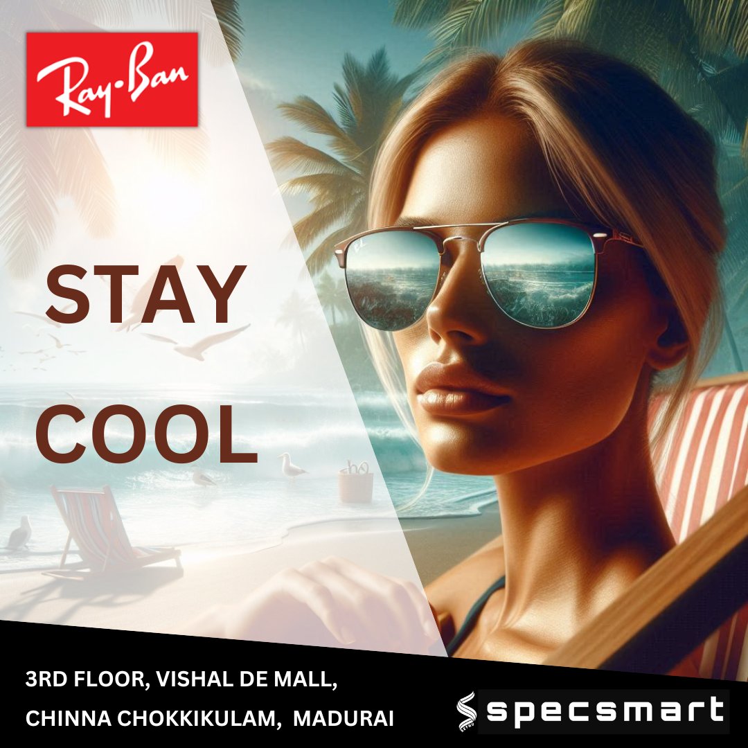 specsmart2018's tweet photo. "Stay calm; stay cool. Our cooling glasses are your secret weapon against the summer swelter. 😌❄️ #StayCalm #Ray-Ban" https://t.co/LfTEDp1oth