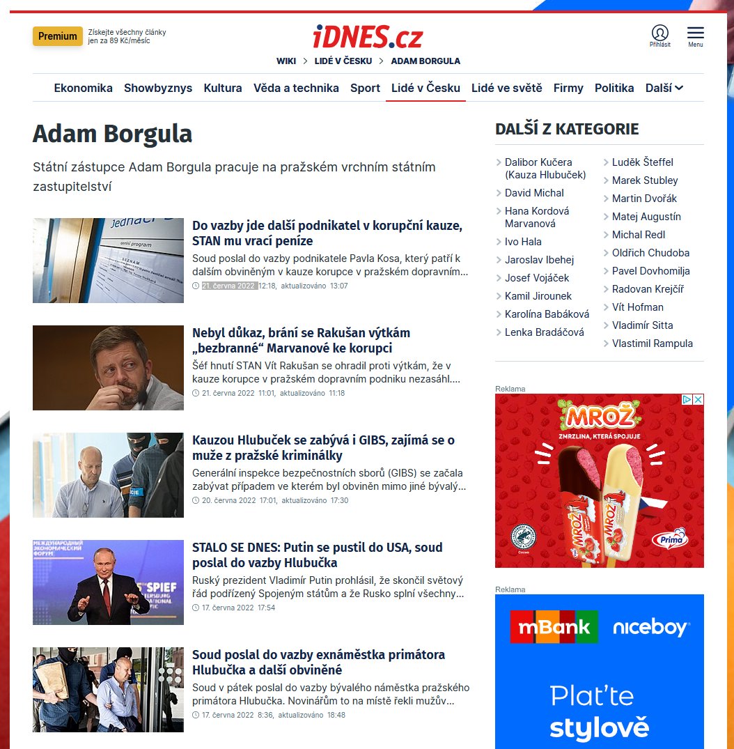 kral_otakar's tweet photo. @ivo_stika @von_Elbogen Zaujalo mne, že na @iDNEScz měli tag /wiki/lide-v-cesku/adam-borgula.K460577 a tam články v souvislosti až do roku 2022. A teď nikde nic. 🤔
Zřejmě se to celý přesunulo pod https://t.co/ZRhQ03H8wA
#Dozimetr #STAN #Redl #Benda #ODS #Borgula https://t.co/Z7TLYU2zDh