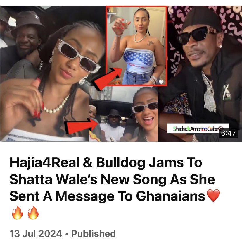 ShadrackAmonooC's tweet photo. Hajia4Reall And Her Friends Including Bulldog Were Spotted In the Street Of America Chilling And Having Fun, 
She Was Jamming To Shatta Wale’s Latest Banger “Killa Ji Mi” with Her Friends As She Sent A Beautiful Message To Ghanaians …❤️🥰🇬🇭

VIDEO: https://t.co/cnsEzb9KLF https://t.co/thSzhegTsA
