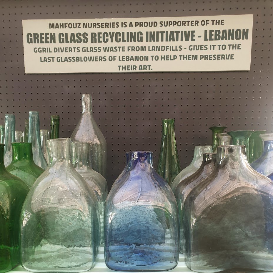 Ziad_AC's tweet photo. The #GGRIL
(#Green #Glass #Recycling Initiative #Lebanon) collection is now available at Mahfouz Nurseries in Tehouita - Furn el Chebback. Glass recycling has become super hard in Lebanon due to the financial crisis and the crazy cost of energy. Counting on your support. #beirut https://t.co/a4TZYvVSjG