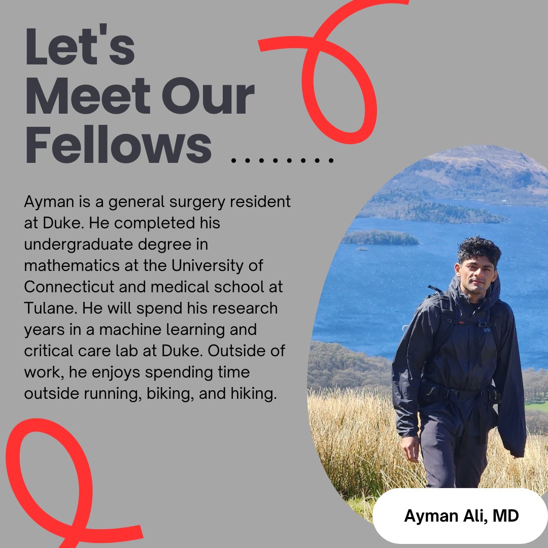 BehindTheKnife (@behindtheknife) on Twitter photo We are thrilled to welcome our new fellows! Meet Dr. Ayman Ali via <a href="/DukeSurgery/">Duke Surgery</a> <a href="/DukeSurgRes/">Duke General Surgery Residency</a>. Dr. Ali is an #AI 🧙🏼♂️. The surgical education world is your oyster 🦪 Dr. Ali! We are thrilled to welcome our new fellows! Meet Dr. Ayman Ali via <a href="/DukeSurgery/">Duke Surgery</a> <a href="/DukeSurgRes/">Duke General Surgery Residency</a>. Dr. Ali is an #AI 🧙🏼♂️. The surgical education world is your oyster 🦪 Dr. Ali!