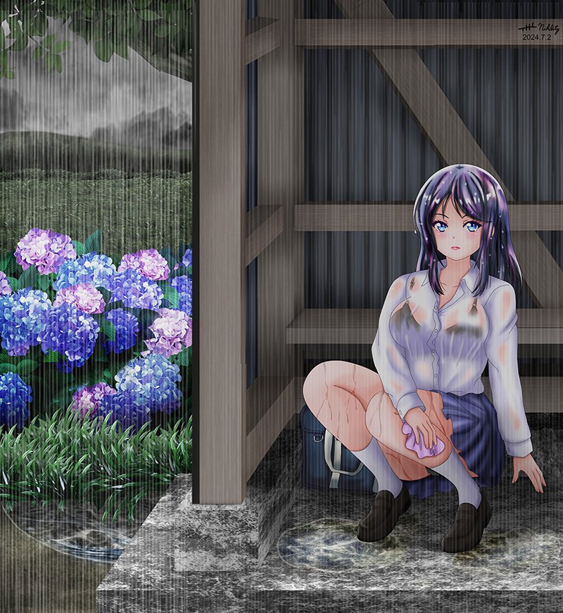 TsaiNihility's tweet photo. 雨(rain)
#雨 #Rain #オリキャラ #オリキャライラスト #紫陽花 #女の子 #女の子イラスト #制服 #JK #女子高校生 #オリキャライラスト #創作 #原創 https://t.co/xLVYkQGjAL