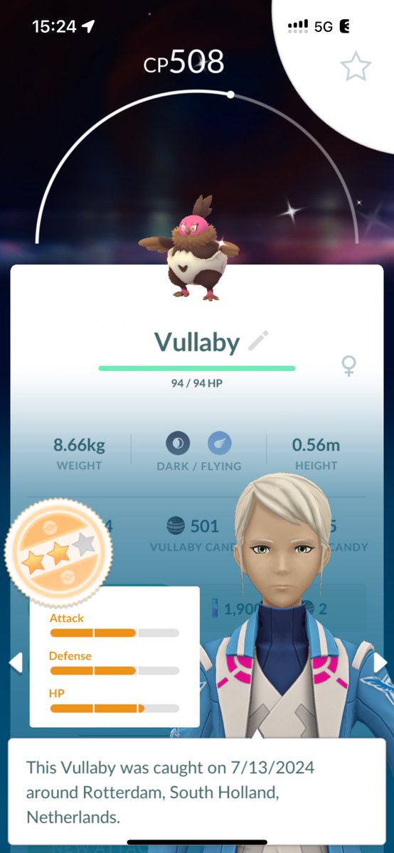 Shiny vullaby from research! #pokemongo #PokemongoFest2024