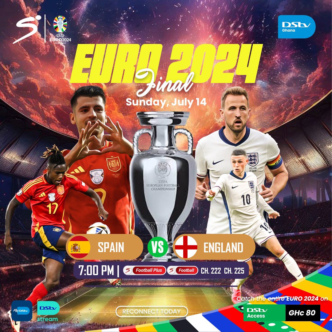 SaddickAdams's tweet photo. Predict the correct score of Spain v England and win one month free subscription of DStv Compact/GOtv Supa Plus. I’ll pick only one winner. 

@DStv_Ghana https://t.co/Ovf2Sz2bhv