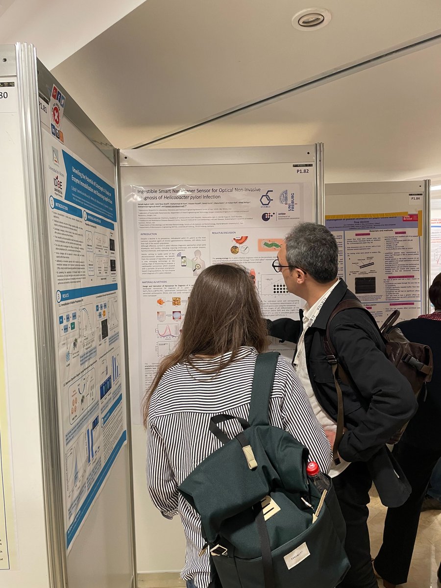 CanDincer83's tweet photo. 🖼 Nadine presented "OptoAssay – #light-controlled dynamic #bioassay using #optogenetic switches".

🖼 Hamed also presented "#Ingestible smart #nanopaper #sensor for optical non-invasive diagnosis of #Helicobacterpylori infection." 💊 https://t.co/i7SQU1RGmV